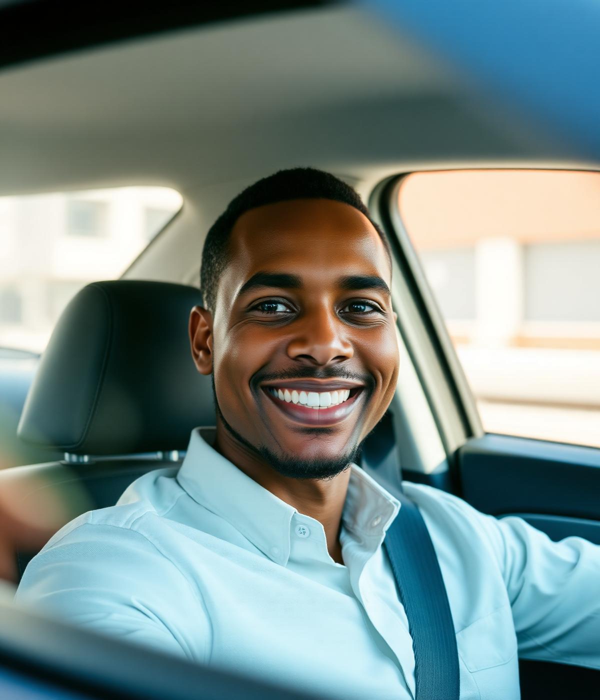 Motorista parceiro RápidoCar sorrindo
